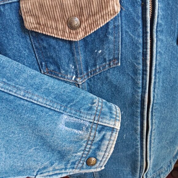 Vintage Men's Jacket XL Trucker Walls Blizzard-Pruf USA Blanket Lined Denim 80's - Picture 5 of 11
